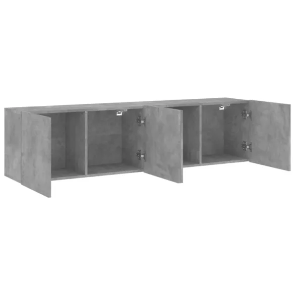 2 db betonszürke falra szerelhető TV-szekrény 80 x 30 x 41 cm