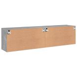2 db betonszürke falra szerelhető TV-szekrény 80 x 30 x 41 cm