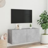 betonszürke falra szerelhető TV-szekrény 100 x 30 x 41 cm