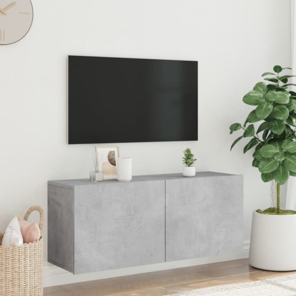 betonszürke falra szerelhető TV-szekrény 100 x 30 x 41 cm