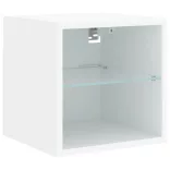 fehér falra szerelhető TV-szekrény LED-lámpákkal 30x28,5x30 cm