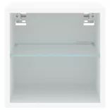 fehér falra szerelhető TV-szekrény LED-lámpákkal 30x28,5x30 cm