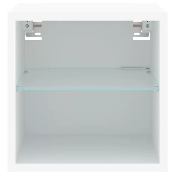 fehér falra szerelhető TV-szekrény LED-lámpákkal 30x28,5x30 cm