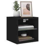 fekete fali TV-szekrény LED-világítással 30 x 28,5 x 30 cm