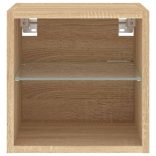 sonoma tölgy színű fali TV-szekrény LED-ekkel 30 x 28,5 x 30 cm