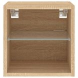 2 db sonoma tölgy fali TV-szekrény LED-ekkel 30x28,5x30 cm