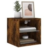 füstös tölgy színű fali TV-szekrény LED-ekkel 30 x 28,5 x 30 cm