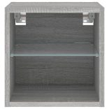 szürke sonoma színű fali TV-szekrény LED-ekkel 30x28,5x30 cm