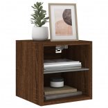 barna tölgy színű fali TV-szekrény LED-ekkel 30 x 28,5 x 30 cm