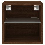 2 db barna tölgyszínű fali TV-szekrény LED-del 30x28,5x30 cm