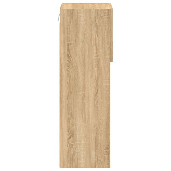 2 db sonoma tölgy színű TV-szekrény LED-ekkel 30,5x30x90 cm