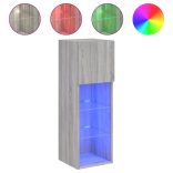 szürke sonoma színű TV-szekrény LED-lámpákkal 30,5x30x90 cm