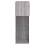 szürke sonoma színű TV-szekrény LED-lámpákkal 30,5x30x90 cm