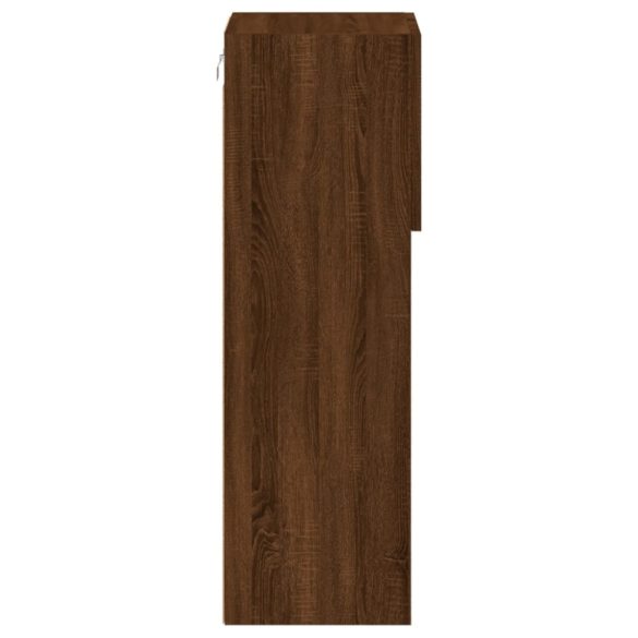 2 db barna tölgy színű TV-szekrény LED-ekkel 30,5 x 30 x 90 cm