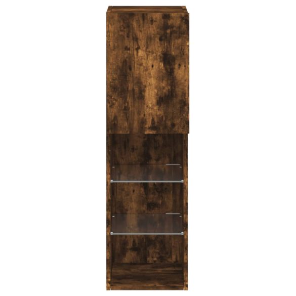 füstös tölgy színű TV-szekrény LED-lámpákkal 30,5 x 30 x 102 cm