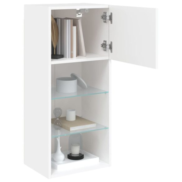 fehér TV-szekrény LED-lámpákkal 40,5x30x90 cm