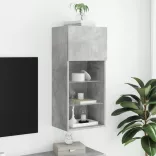 betonszürke TV-szekrény LED lámpákkal 40,5x30x90 cm