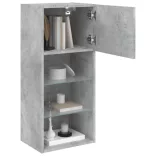 betonszürke TV-szekrény LED lámpákkal 40,5x30x90 cm