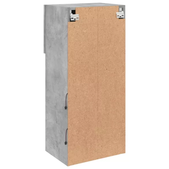 betonszürke TV-szekrény LED lámpákkal 40,5x30x90 cm