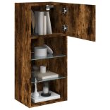 füstös tölgy színű TV-szekrény LED-világítással 40,5x30x90 cm