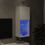 fehér TV-szekrény LED lámpákkal 40,5 x 30 x 102 cm