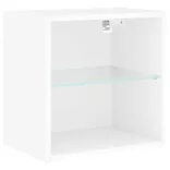 fehér falra szerelhető éjjeliszekrény LED lámpákkal