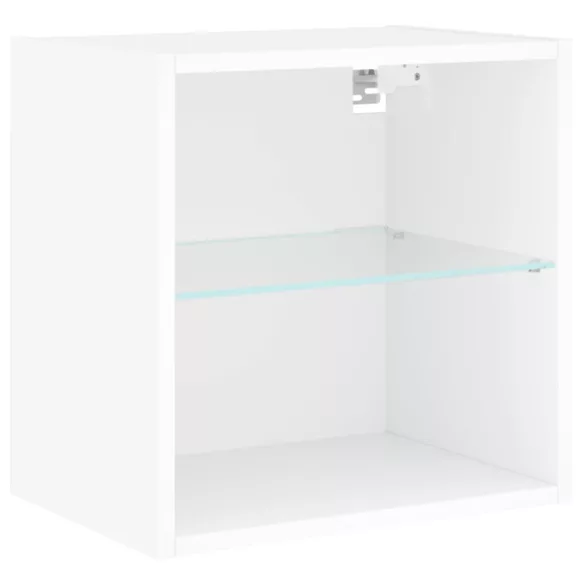 fehér falra szerelhető éjjeliszekrény LED lámpákkal