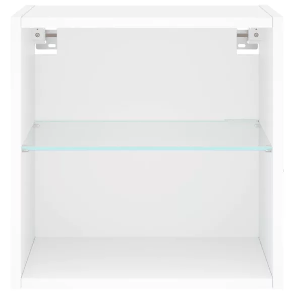 fehér falra szerelhető éjjeliszekrény LED lámpákkal