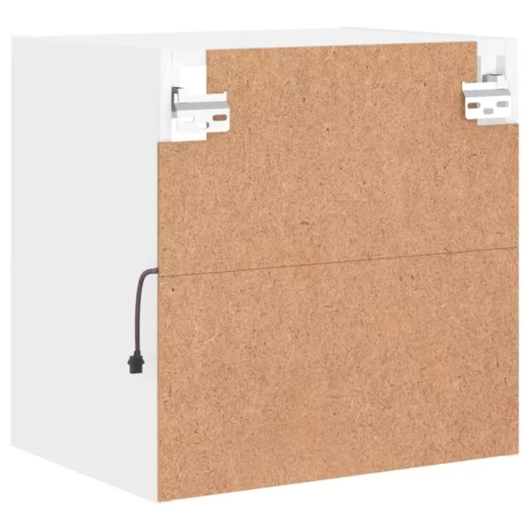 fehér falra szerelhető éjjeliszekrény LED lámpákkal