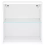 2 db fehér falra szerelhető éjjeliszekrény LED-világítással