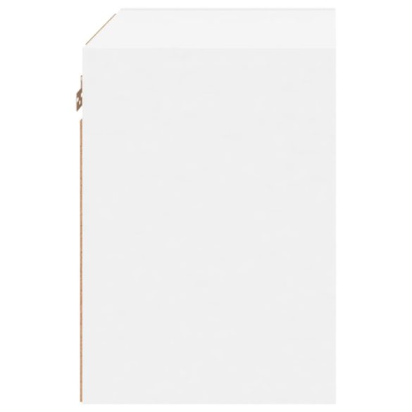 2 db fehér falra szerelhető éjjeliszekrény LED-világítással