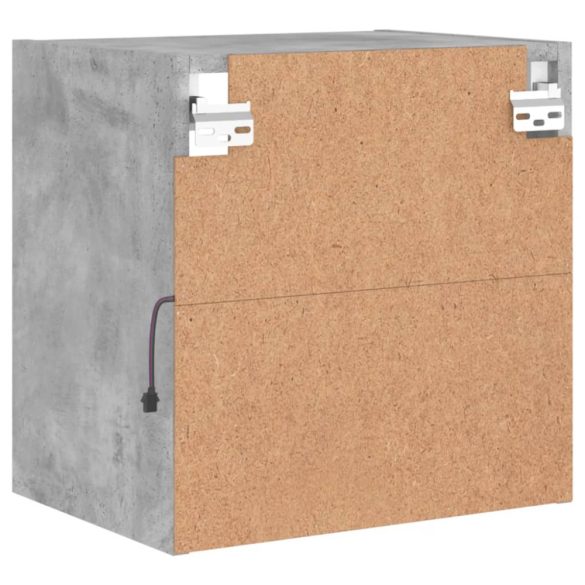 betonszürke falra szerelhető éjjeliszekrény LED lámpákkal