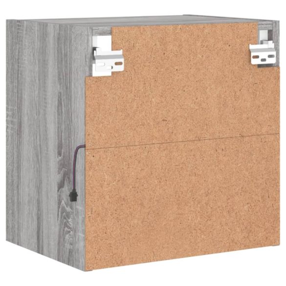 szürke sonoma falra szerelhető éjjeliszekrény LED lámpákkal