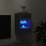 fekete fali TV-szekrény LED-világítással 40x30x60,5 cm