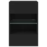 fekete fali TV-szekrény LED-világítással 40x30x60,5 cm