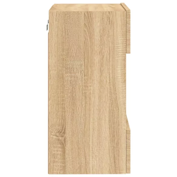 2 db sonoma tölgy színű fali szekrények LED világítással TV-hez 40x30x60,5 cm