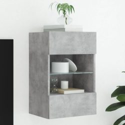  betonszürke falra szerelhető TV-szekrény LED-del 40x30x60,5 cm