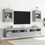 betonszürke falra szerelhető TV-szekrény LED-del 40x30x60,5 cm