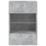 betonszürke falra szerelhető TV-szekrény LED-del 40x30x60,5 cm