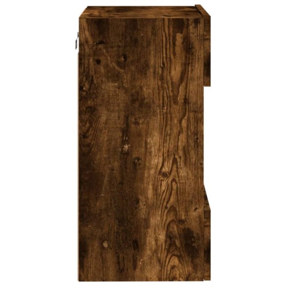 füstös tölgy színű fali TV-szekrény LED-ekkel 40x30x60,5 cm