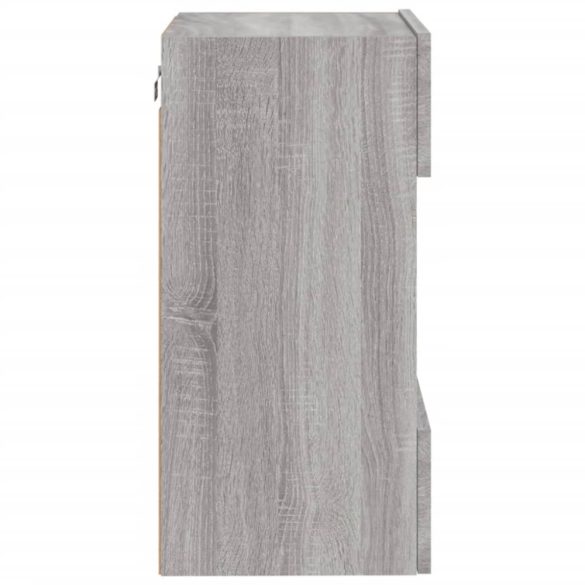 szürke sonoma színű fali TV-szekrény LED-del 40x30x60,5 cm