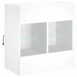 fehér falra szerelhető TV-szekrény LED-lámpákkal 58,5x30x60,5cm