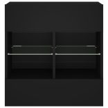 fekete falra szerelhető TV-szekrény LED-lámpákkal 58,5x30x60,5