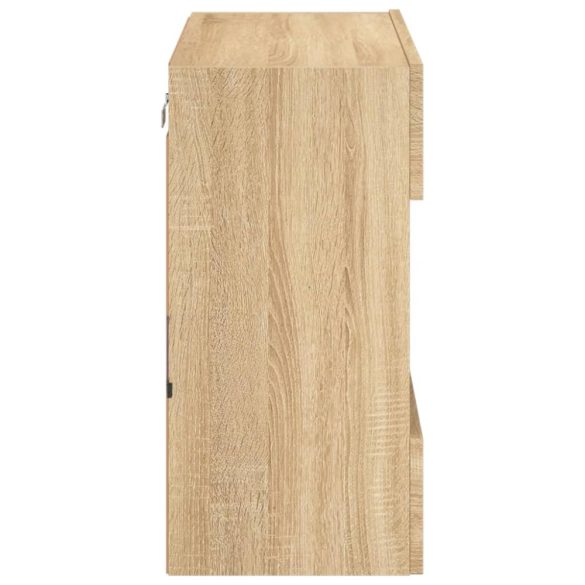 sonoma tölgy színű fali TV-szekrény LED-del 58,5x30x60,5 cm