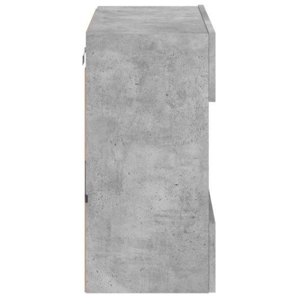 betonszürke falra szerelhető TV-szekrény LED-del 58,5x30x60,5cm