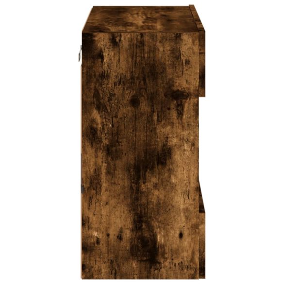 füstös tölgy színű fali TV-szekrény LED-ekkel 58,5x30x60,5 cm