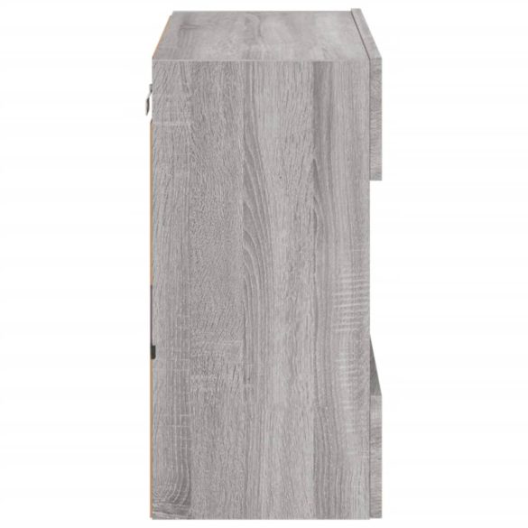 szürke sonoma színű fali TV-szekrény LED-ekkel 58,5x30x60,5 cm