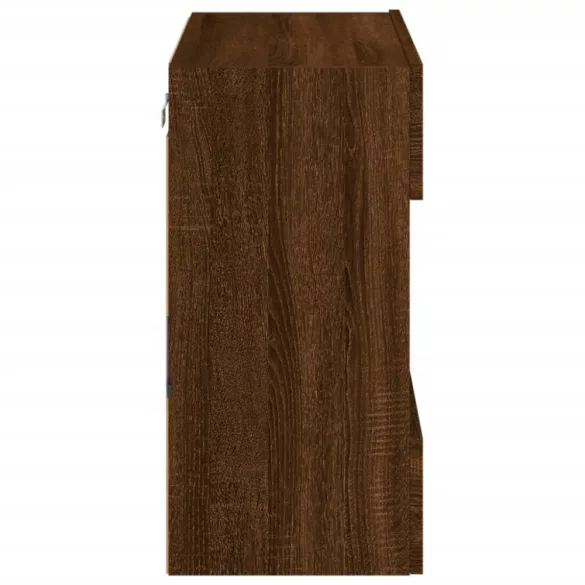 barna tölgyszínű fali TV-szekrény LED-del 58,5x30x60,5 cm