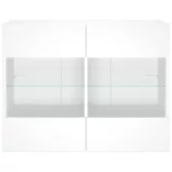 fehér falra szerelhető TV-szekrény LED-lámpákkal 78,5x30x60,5cm