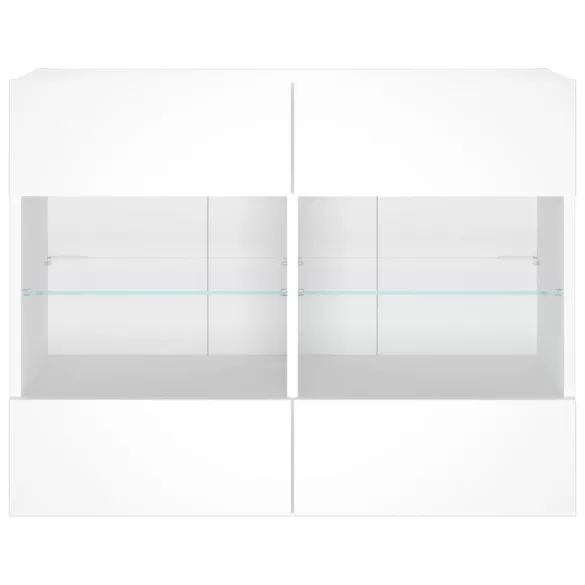 fehér falra szerelhető TV-szekrény LED-lámpákkal 78,5x30x60,5cm